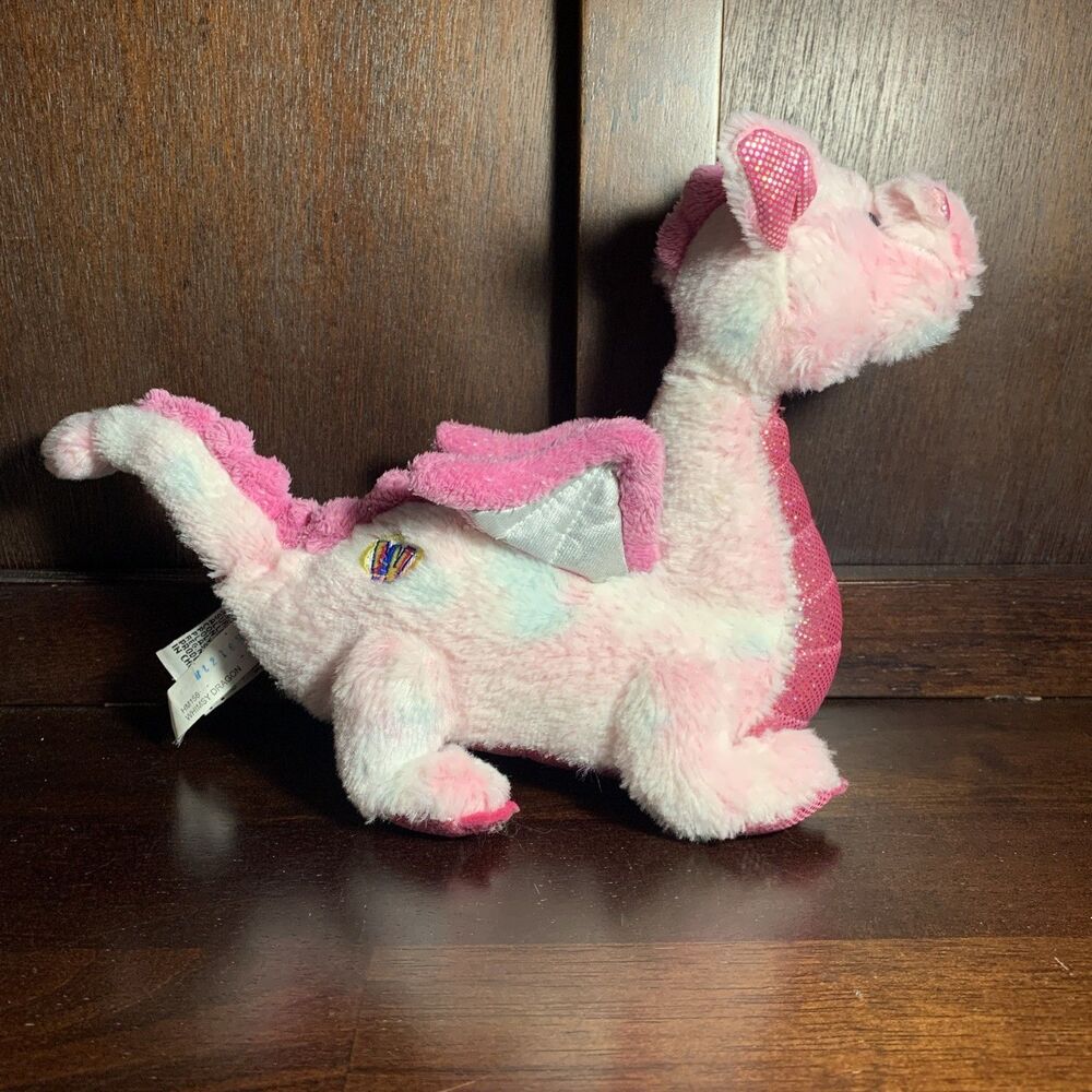 Collectible Ganz Webkinz Pink Metallic Flying Dragon Plush Stuffed Animal Whimsy
